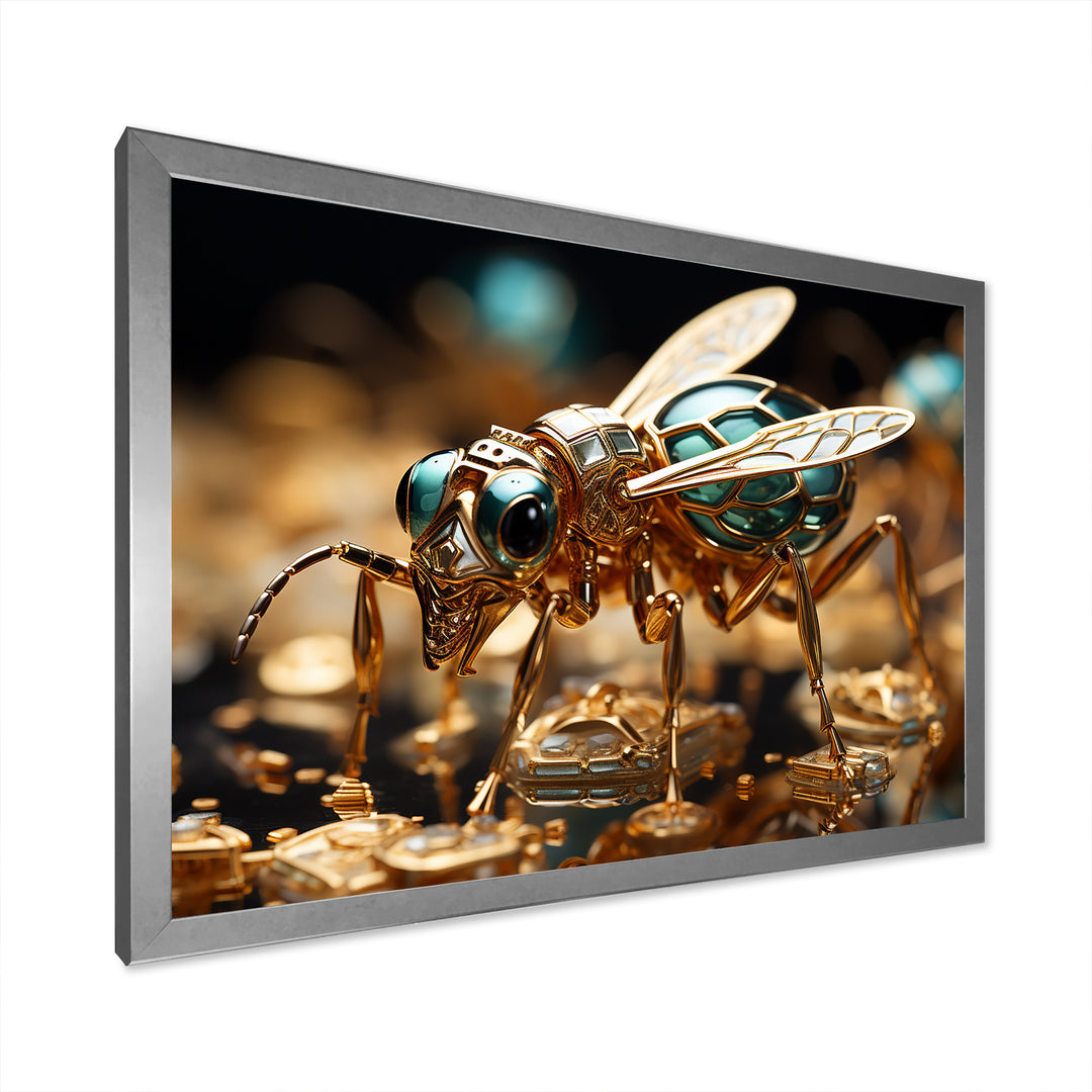 Gilded Expedition Gold Ant - Ant Canvas Wall Art
