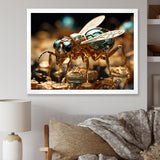 Gilded Expedition Gold Ant - Ant Canvas Wall Art