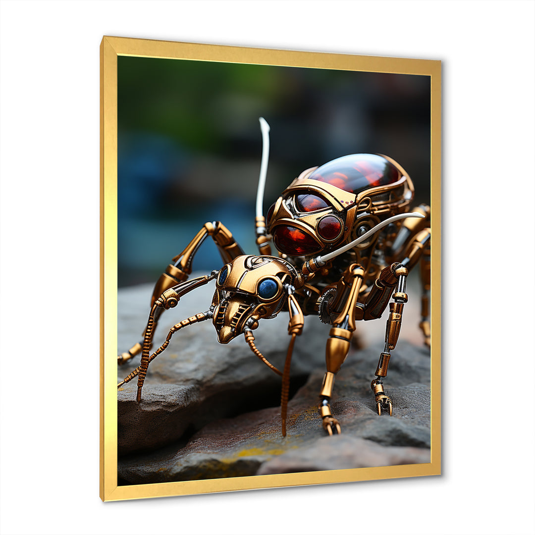 Metallic Worker Bronze Ant - Gold Ant Wall Art