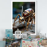 Metallic Worker Bronze Ant - Gold Ant Wall Art