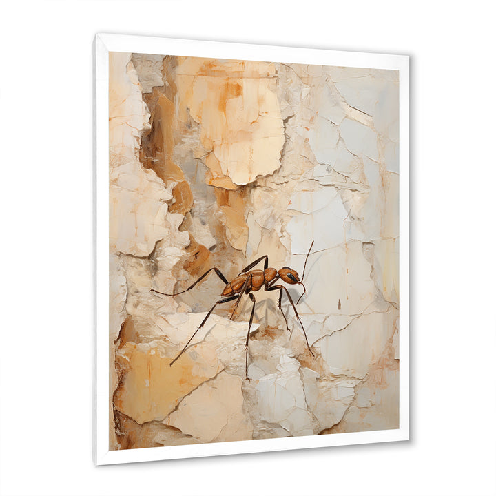 Minimalism Ant Beige Collage - Ant Framed Canvas Art