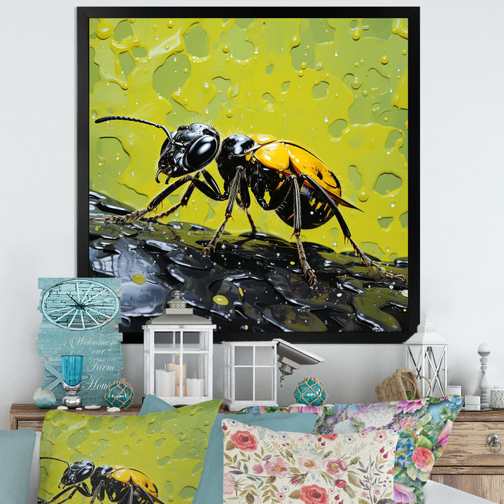 Neon Pioneers Yellow Black Ant - Ant Wall Decor