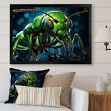 Neon Trailblazer Green Ant - Animals Canvas Wall Art