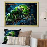 Neon Trailblazer Green Ant - Animals Canvas Wall Art