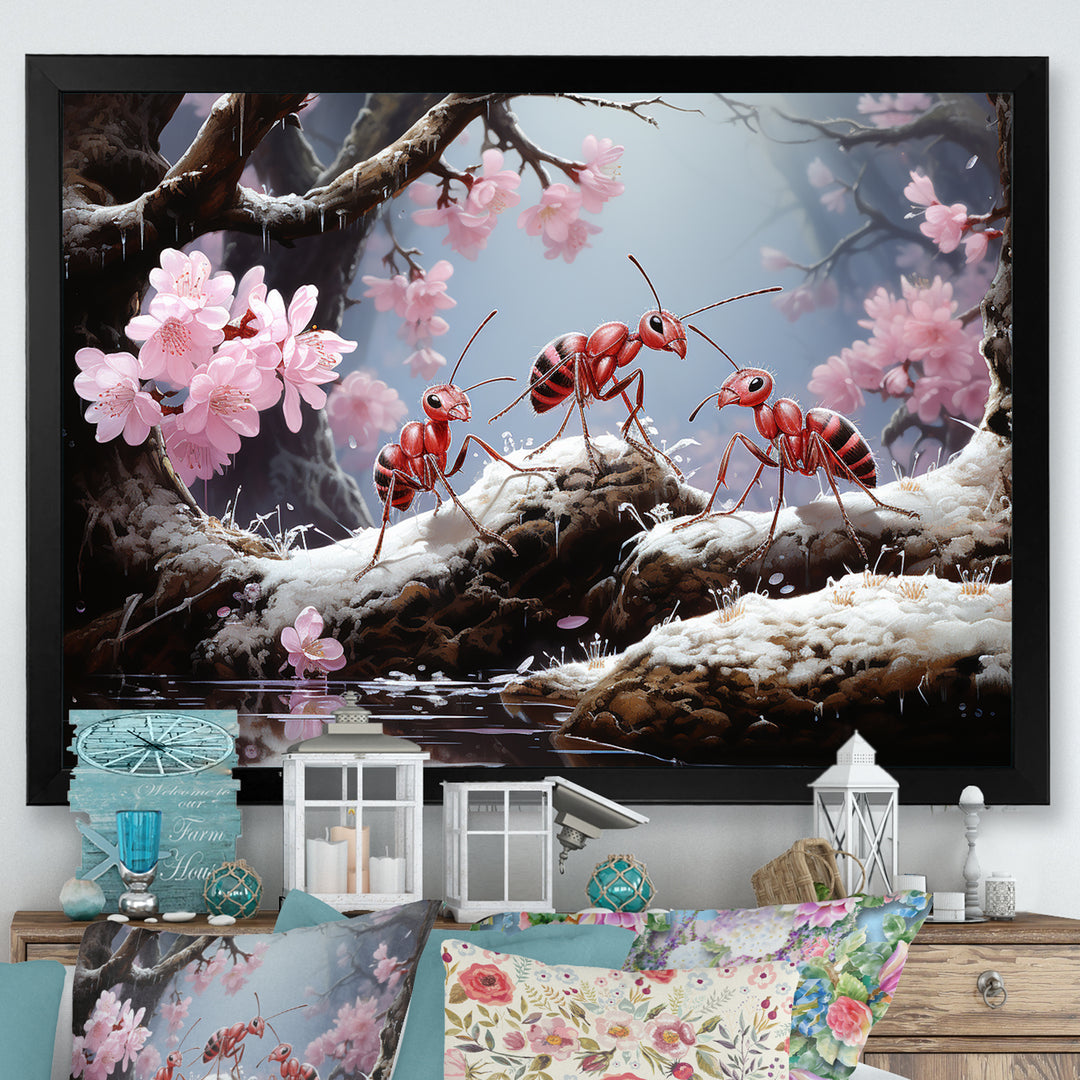Pastel Gatherers Red Ants - Ant Wall Decor