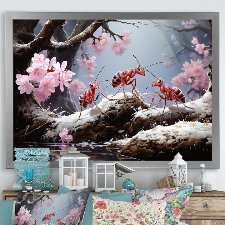 Pastel Gatherers Red Ants - Ant Wall Decor