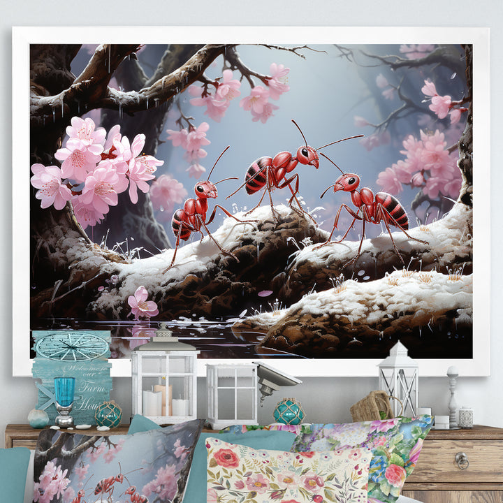 Pastel Gatherers Red Ants - Ant Wall Decor