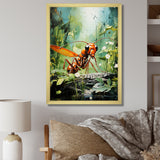 Verdant Explorer Red Ant - Ant Large Canvas Wall Art