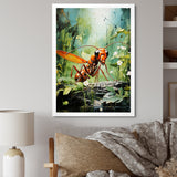 Verdant Explorer Red Ant - Ant Large Canvas Wall Art