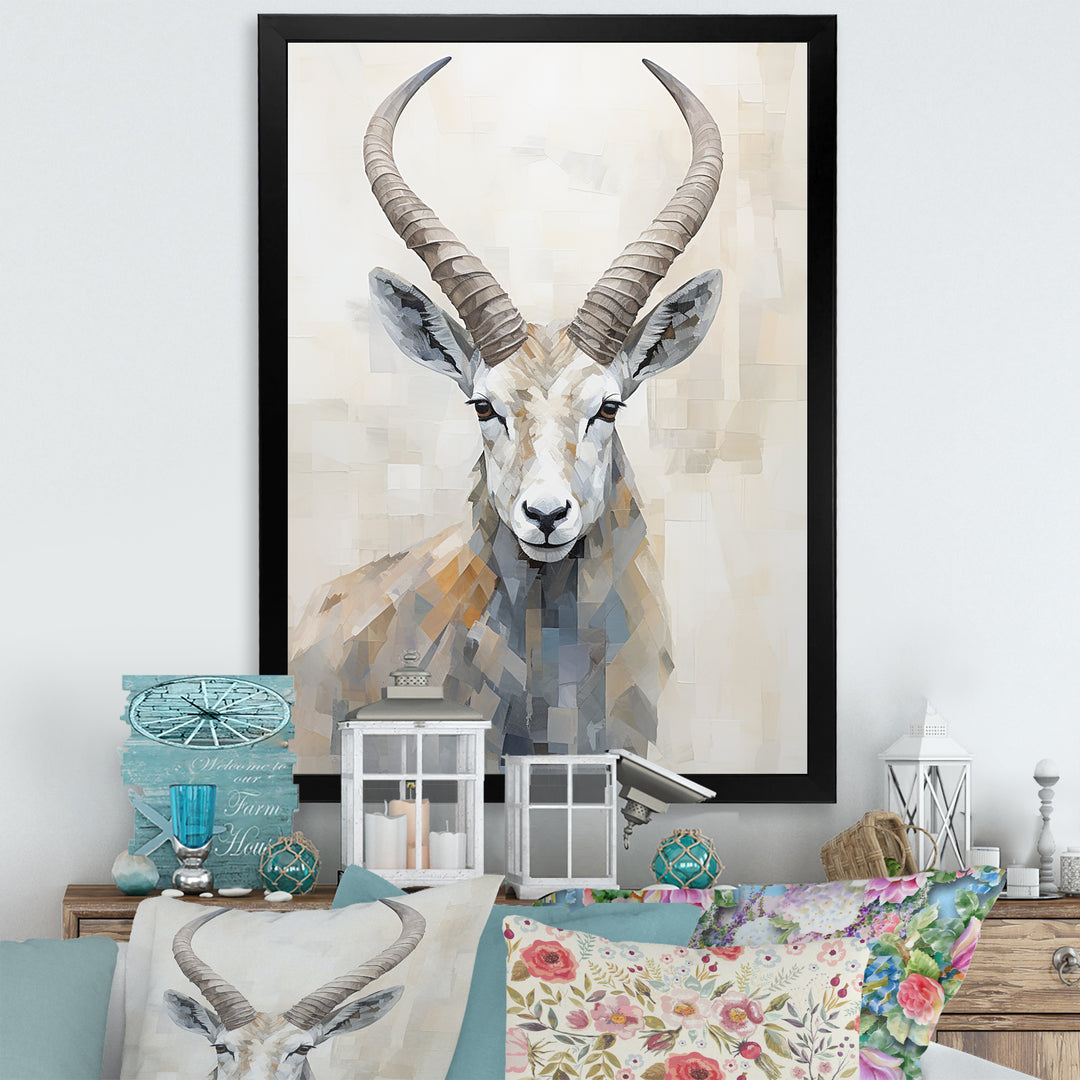 Minimalism Antelope Ibex - Antelope Living Room Wall Art