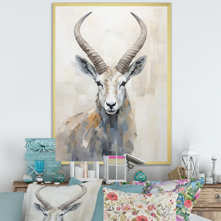 Minimalism Antelope Ibex - Antelope Living Room Wall Art