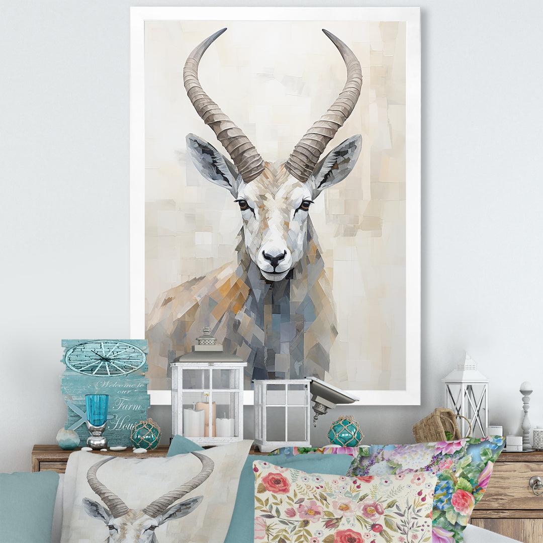 Minimalism Antelope Ibex - Antelope Living Room Wall Art