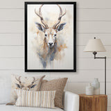 Minimalism Beige Antelope Ibex - Antelope Canvas Wall Art