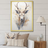 Minimalism Beige Antelope Ibex - Antelope Canvas Wall Art
