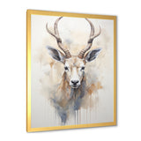 Minimalism Beige Antelope Ibex - Antelope Canvas Wall Art