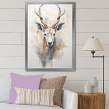 Minimalism Beige Antelope Ibex - Antelope Canvas Wall Art