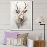 Minimalism Beige Antelope Ibex - Antelope Canvas Wall Art
