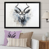 Minimalism Black And White Antelope Ibex - Antelope Wall Decor
