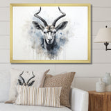 Minimalism Black And White Antelope Ibex - Antelope Wall Decor