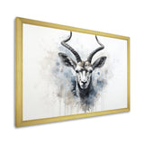 Minimalism Black And White Antelope Ibex - Antelope Wall Decor