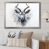 Minimalism Black And White Antelope Ibex - Antelope Wall Decor