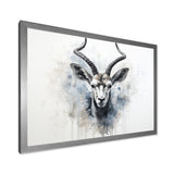 Minimalism Black And White Antelope Ibex - Antelope Wall Decor