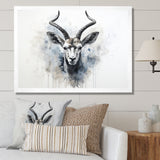 Minimalism Black And White Antelope Ibex - Antelope Wall Decor