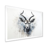 Minimalism Black And White Antelope Ibex - Antelope Wall Decor