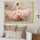 Beige Gold Minimalism Ballerina I - Fashion Canvas Wall Art