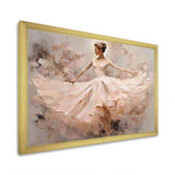 Beige Gold Minimalism Ballerina I - Fashion Canvas Wall Art