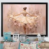 Beige Gold Minimalism Ballerina II - Fashion Canvas Wall Art