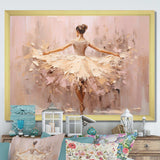 Beige Gold Minimalism Ballerina II - Fashion Canvas Wall Art