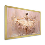 Beige Gold Minimalism Ballerina II - Fashion Canvas Wall Art