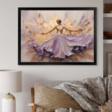 Minimalism Purple Gold Ballerina - Fashion Canvas Wall Art