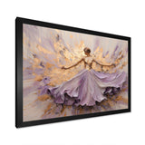 Minimalism Purple Gold Ballerina - Fashion Canvas Wall Art