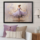 Minimalism Purple Gold Ballerina I - Fashion Canvas Wall Art