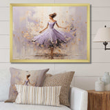 Minimalism Purple Gold Ballerina I - Fashion Canvas Wall Art