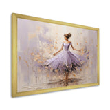 Minimalism Purple Gold Ballerina I - Fashion Canvas Wall Art