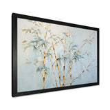 Blue Zen Moment Bamboo - Floral Canvas Wall Art