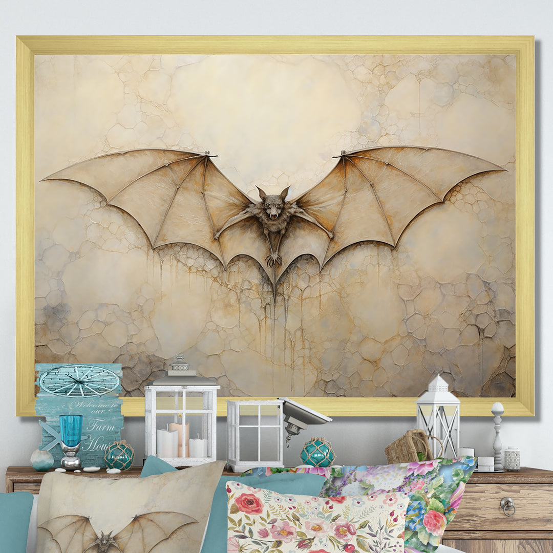 Minimalism Bat Open Wings - Bat Wall Art Prints