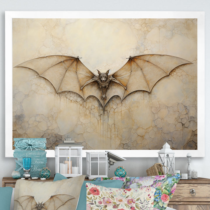 Minimalism Bat Open Wings - Bat Wall Art Prints