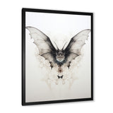 Minimalism Black And White Bat - Black Bat Wall Art