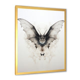 Minimalism Black And White Bat - Black Bat Wall Art