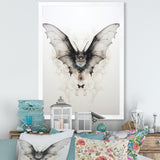 Minimalism Black And White Bat - Black Bat Wall Art