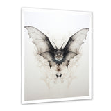 Minimalism Black And White Bat - Black Bat Wall Art