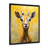 Popart Yellow Goat Portrait - Goat Large Canvas Wall Art