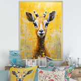 Popart Yellow Goat Portrait - Goat Large Canvas Wall Art