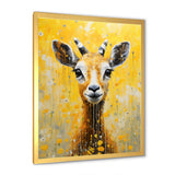 Popart Yellow Goat Portrait - Goat Large Canvas Wall Art