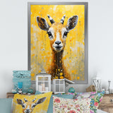 Popart Yellow Goat Portrait - Goat Large Canvas Wall Art