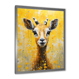 Popart Yellow Goat Portrait - Goat Large Canvas Wall Art